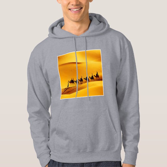 Adult Pullover Hoodie  grey  SAHARA  TOURISM (Front)