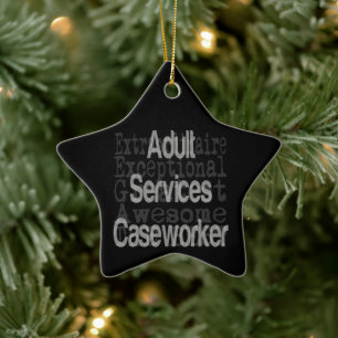 Adult Services Caseworker Extraordinaire Ceramic Tree Decoration