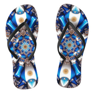 Adult Slim Straps with Argentinian Colours Flip Flops