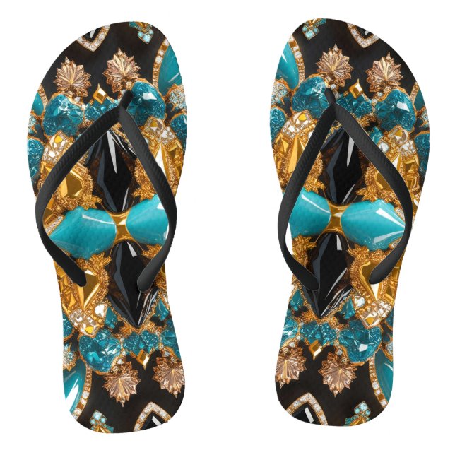 Adult Slim Straps with Bahamas Colours Flip Flops (Footbed)