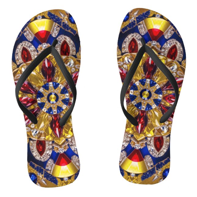 Adult Slim Straps with Colombian Colours Flip Flops (Footbed)