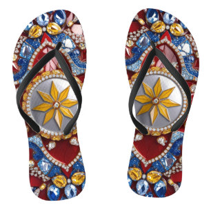 Adult Slim Straps with Colombian Colours Flip Flops