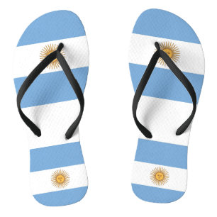 Adult Slim Straps with Flag of Argentina Flip Flops