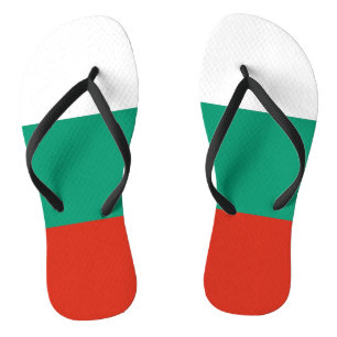 Adult Slim Straps with Flag of Bulgaria Flip Flops