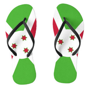 Adult Slim Straps with Flag of Burundi Flip Flops