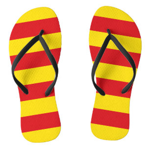 Adult Slim Straps with Flag of Catalonia Flip Flops