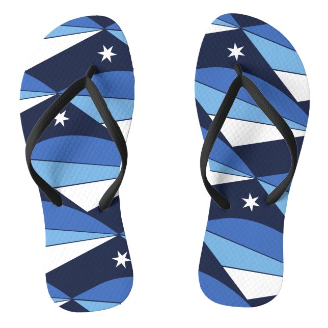 Adult Slim Straps with Flag of Columbia, SC Flip Flops (Footbed)