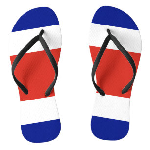 Adult Slim Straps with Flag of Costa Rica Flip Flops