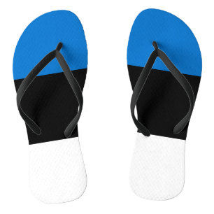 Adult Slim Straps with Flag of Estonia Flip Flops