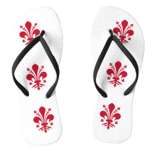 Adult Slim Straps with Flag of Florence Flip Flops