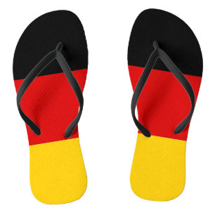 Adult Slim Straps with Flag of Germany Flip Flops