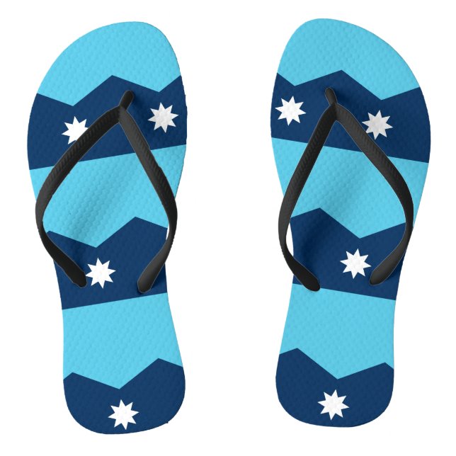 Adult Slim Straps with Flag of Minnesota Flip Flops (Footbed)