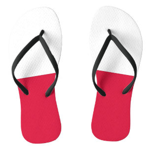 Adult Slim Straps with Flag of Poland Flip Flops
