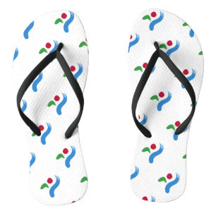 Adult Slim Straps with Flag of Seoul Flip Flops