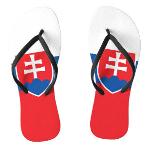 Adult Slim Straps with Flag of Slovakia Flip Flops
