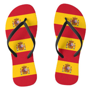 Adult Slim Straps with Flag of Spain Flip Flops