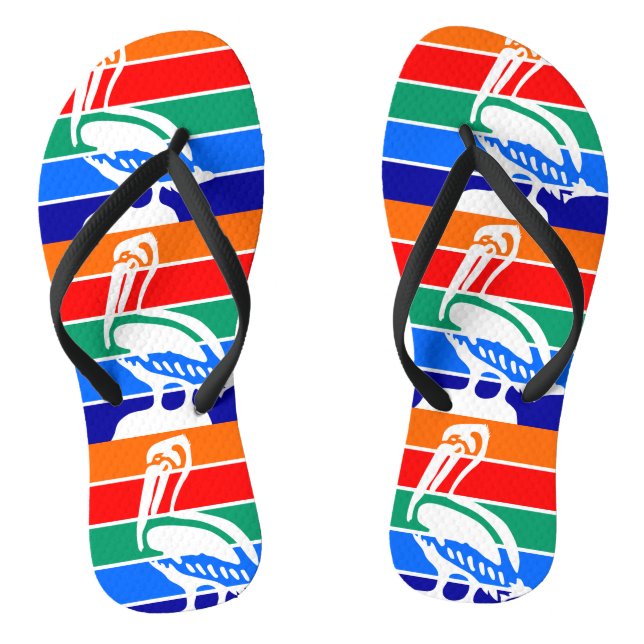 Adult Slim Straps with Flag of St. Petersburg Flip Flops (Footbed)