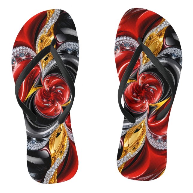 Adult Slim Straps with German Colours Flip Flops (Footbed)