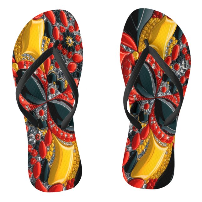 Adult Slim Straps with Germany Colours Flip Flops (Footbed)