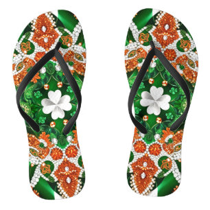 Adult Slim Straps with Irish Colours Flip Flops