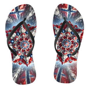 Adult Slim Straps with Norway Colours Flip Flops