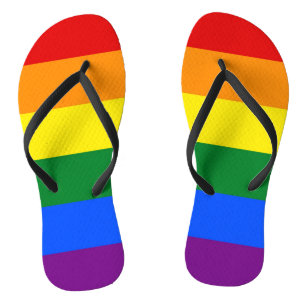 Adult Slim Straps with Pride Flag of LGBT Flip Flops