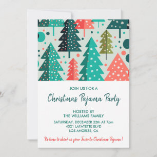 Adult slumber party invitation Forest Snowfall