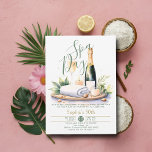 Adult Spa Day Party Watercolor Green 50th Birthday Invitation<br><div class="desc">50th birthday ideas: Pamper yourself and your best friends and / or family with a day at the spa for your 50th birthday party. This elegant, modern and classy invitation featuring a watercolor painting of a champagne bottle, greenery, pebbles and towels will entice your nearest and dearest to join you...</div>