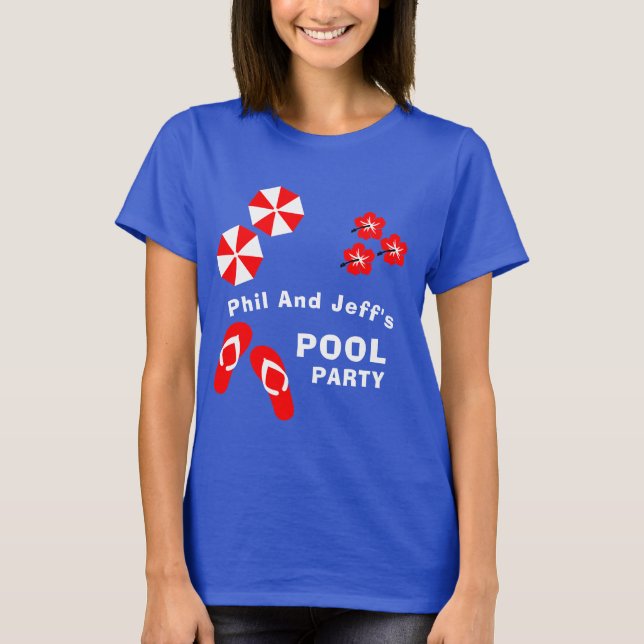 Adult Summer Pool Party  T-Shirt (Front)