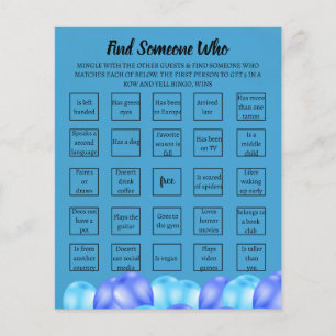 Adult Surprise Birthday Bingo Game Card