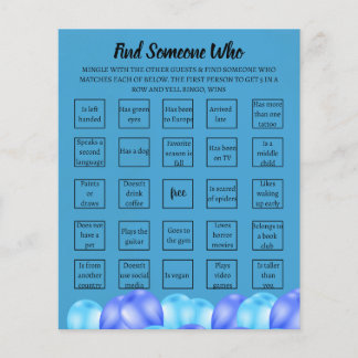 Adult Surprise Birthday Bingo Game Card