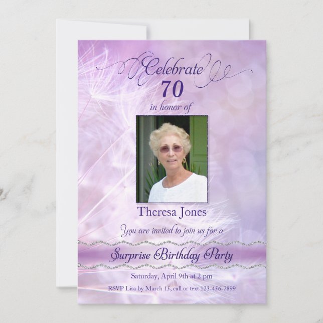 Adult Surprise Birthday Party Photo Invitations (Front)