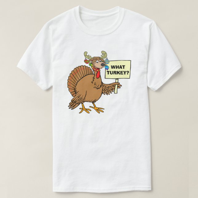 Adult Thanksgiving Humour Undercover Turkey Hiding T-Shirt (Design Front)