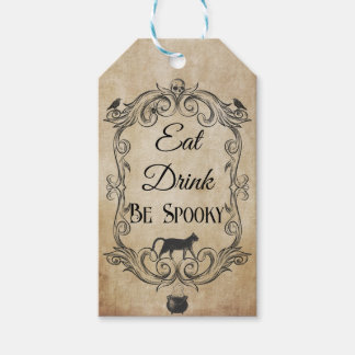 Adult Vintage Gothic Skull Halloween Party  Gift Tags
