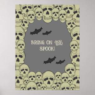 Adult Vintage Scary Skull Halloween Party Poster