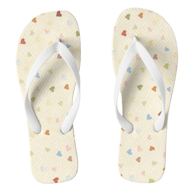 Adult, Wide Strap Flip Flops/Hearts Flops (Footbed)