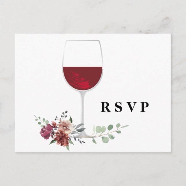 adult wine invitation rsvp (Front)
