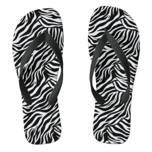 Adult Zebra Print Flip Flops