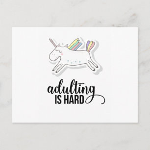 Adulting is Hard Funny Postcard