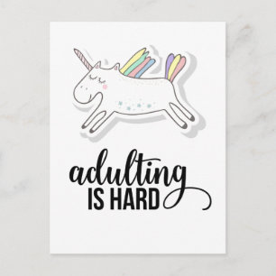 Adulting is Hard Funny Postcard