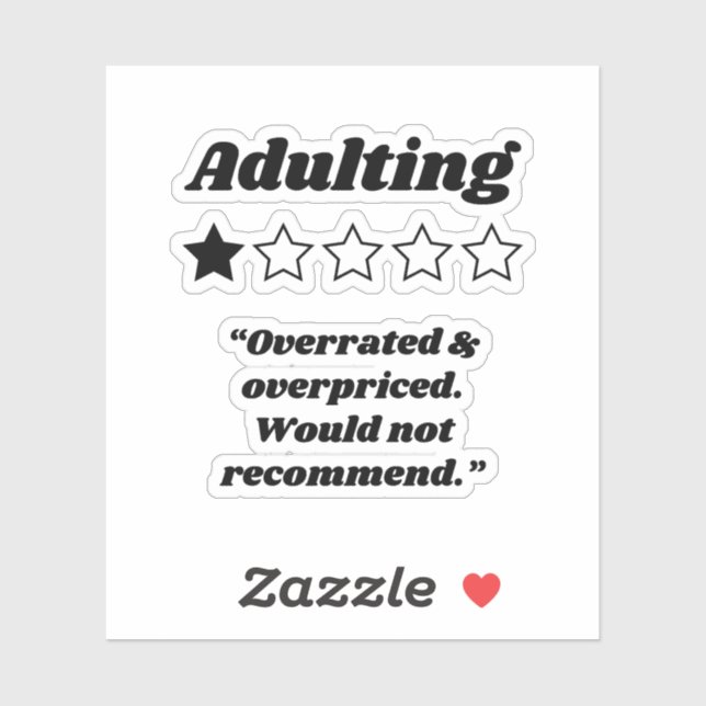 Adulting One Star Review (Sheet)