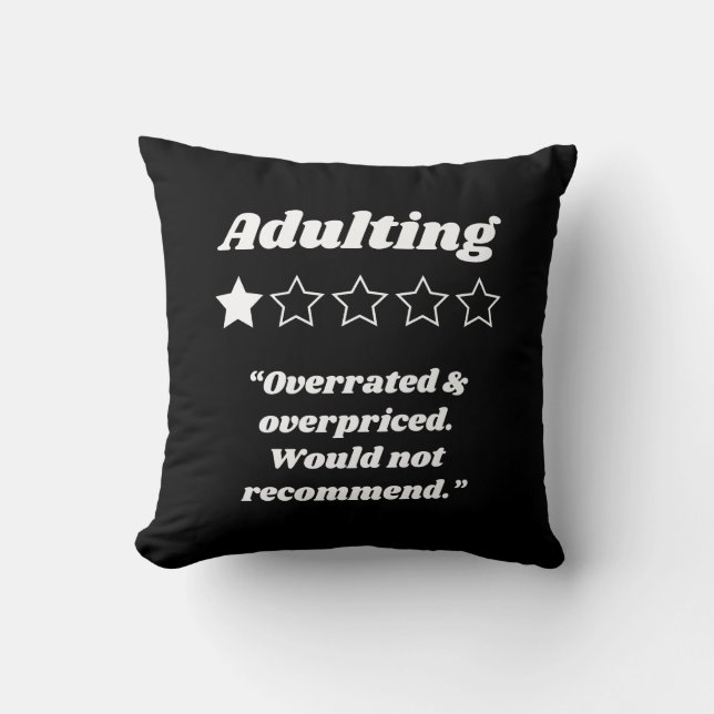 Adulting One Star Review Cushion (Front)