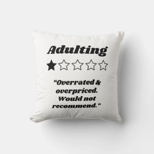 Adulting One Star Review Cushion