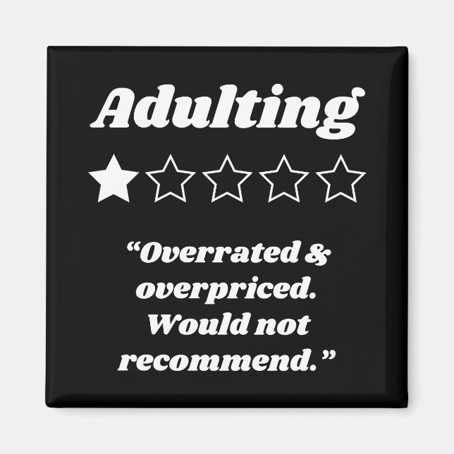 Adulting One Star Review Magnet (Front)