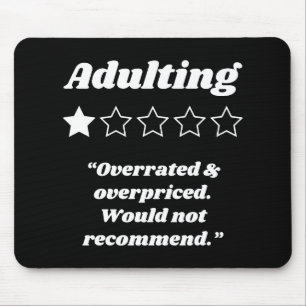 Adulting One Star Review Mouse Mat
