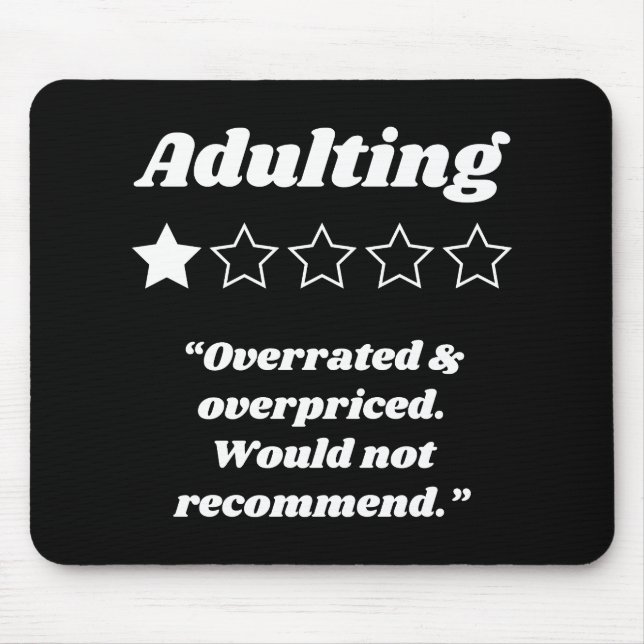 Adulting One Star Review Mouse Mat (Front)