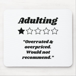 Adulting One Star Review Mouse Mat