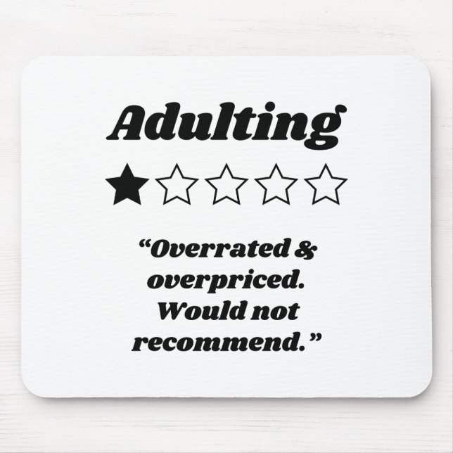 Adulting One Star Review Mouse Mat (Front)