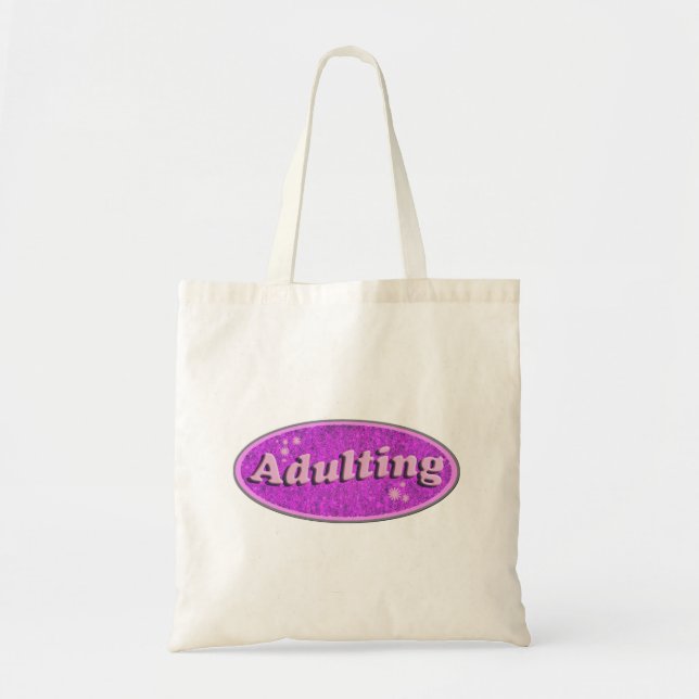 Adulting Slogan Flashback Vending Decal Style T-Sh Tote Bag (Front)