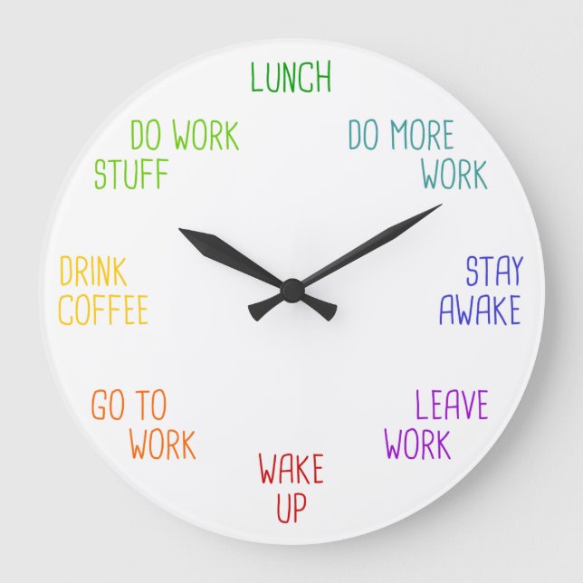 Adulting Wall Clock for Teens, Office, Co-Workers (Front)